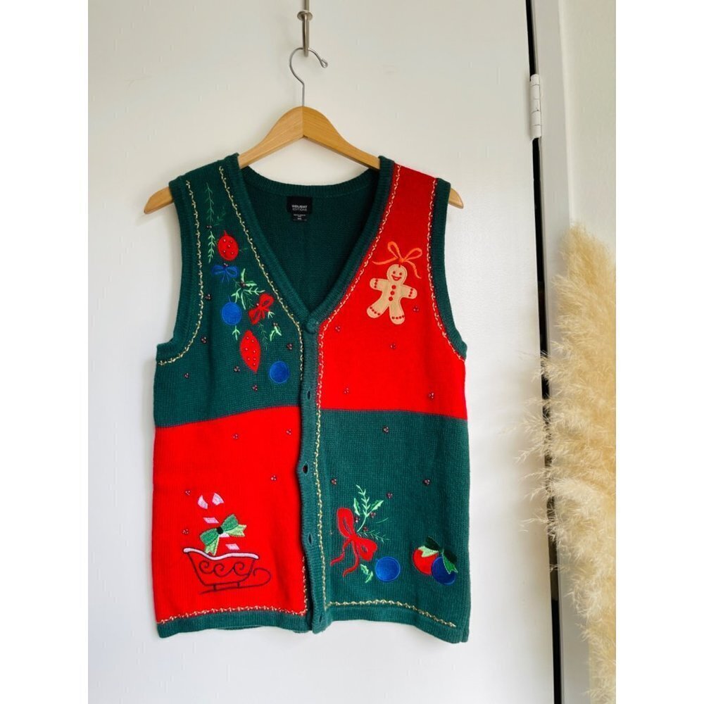 Holiday Editions Xmas Knit Vest/Sweater Sz M
